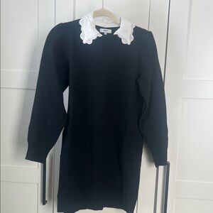 SUNCOO Black Dress with White Accents